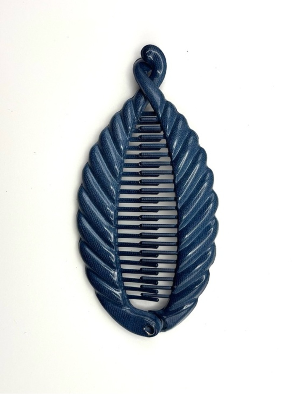Vintage Mauritius‎ Blue Shell Fishtail Banana Clincher Hair Clip Comb Barrette